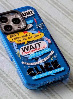 CALG联名贴纸画云水蓝适用苹果手机壳iphone11 12 13 14 15 16 17promax新款外壳高级感小众磁吸2025网红爆款