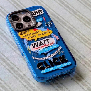 CALG联名贴纸画云水蓝适用苹果手机壳iphone11 12 13 14 15 16 17promax新款外壳高级感小众磁吸2025网红爆款