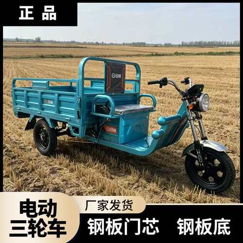 国威电动三轮车拉货1.8米1000瓦钢板载重王货运拉货农用电动三轮