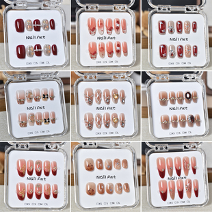 美甲穿戴甲2026新款指甲贴片手工短款轻奢高级感猫眼显白甲片新年