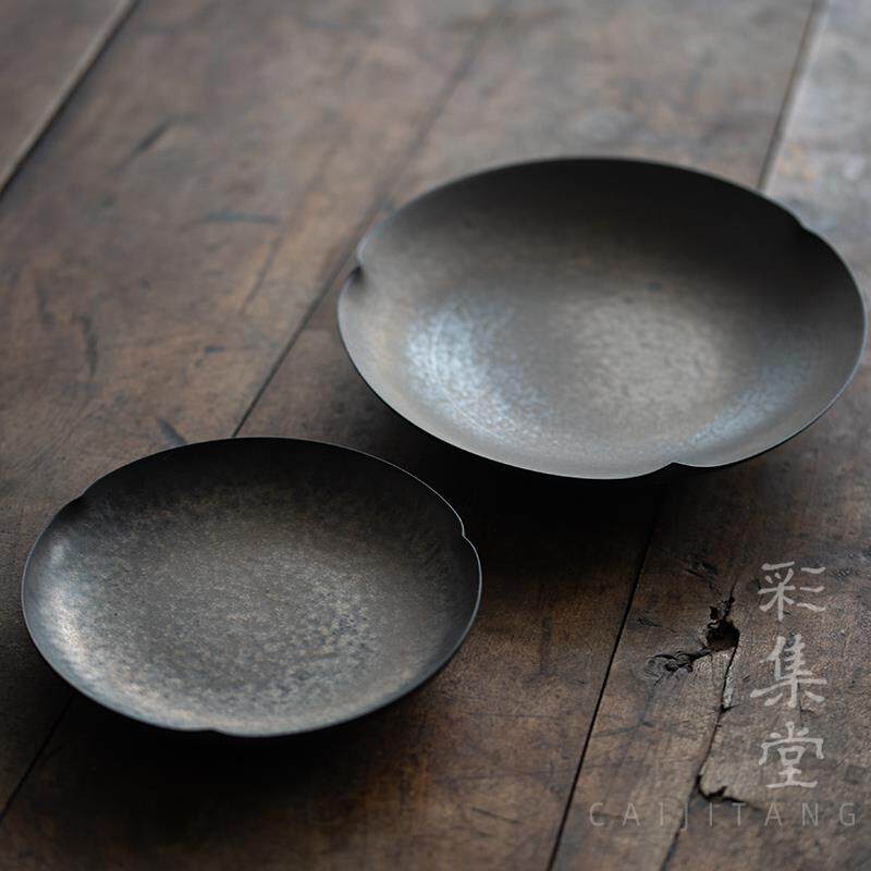 复古花口盘壶承 茶壶托盘茶点盘茶碗底托茶室果碟小文盘