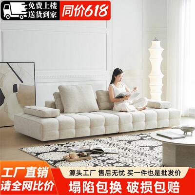 劳伦斯棉麻布艺沙发意式沙发客厅大户型别墅豪华直排小户型出租屋