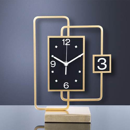 台式钟表客厅摆件家用时尚桌面摆钟现代简约坐钟摆放创意时钟座钟