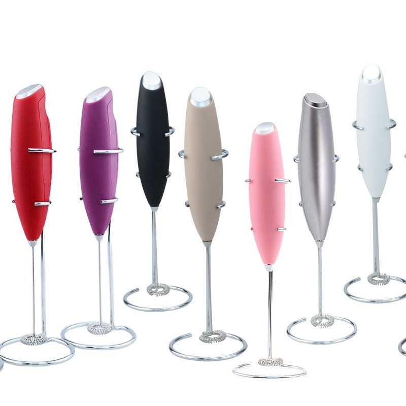 电动奶泡器 咖啡拉花不锈钢自动打奶泡器 手持发泡器配不锈钢支架