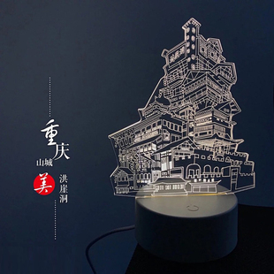 重庆特色旅游纪念品/外宾伴手礼/洪崖洞夜灯/店铺装饰/定制刻字