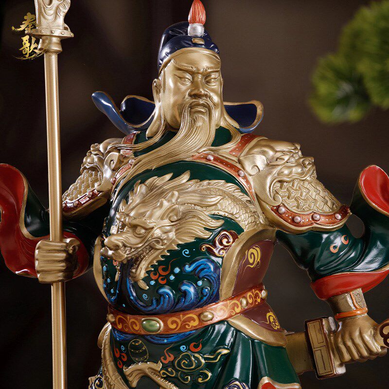 纯铜《忠义盖世》关公摆件供奉武财神关羽神像客厅公司店铺工艺品