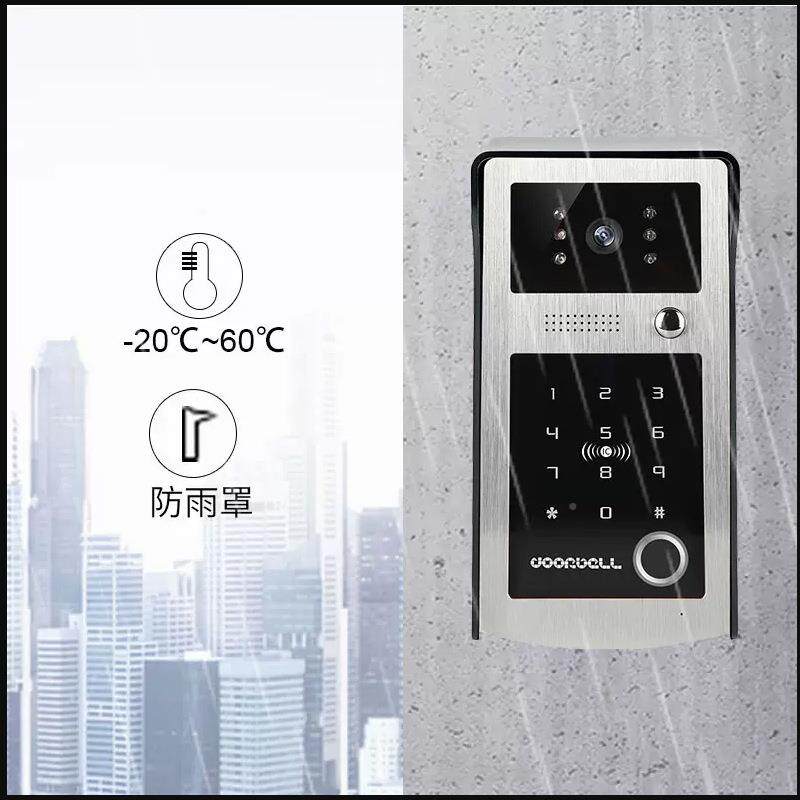 指纹可视对讲门防铃ZWF高清示别墅家用密码刷屏卡水可显视门禁系