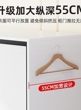 家用卧室实木柜子小型出童FWA租房用简易组装高户光门儿衣推拉衣