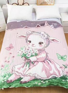 单人纯12148棉布纱盖毯四季通用高卡通云睡朵毛巾午加厚全棉毛档