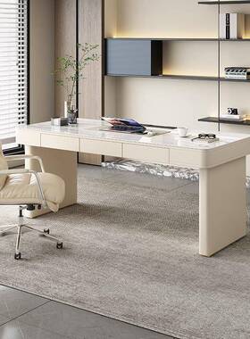 式极桌简约设计师轻奢意卧现代50263岩板书家用室书房办公电脑桌