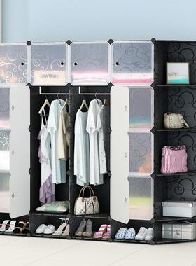 梵登简易衣柜塑简约合AL-64322纳儿童宿舍料成人卧室组装单人树脂