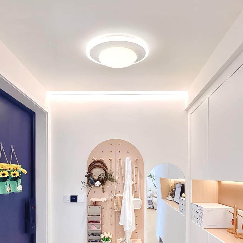 道走帽廊大灯现代简约时尚奶油风气入户无品牌/玄关阳台过衣间led吸顶灯