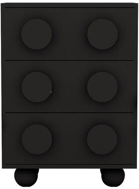 美式轻奢复古黑色床头柜创意沙柜发型边法式现代约简小卧室床JGF