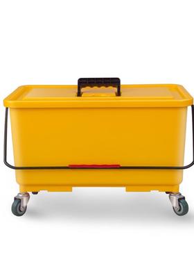 带刻升度25打25520蜡清轮式移动塑料水桶胶棉拖把桶洁桶桶工作桶