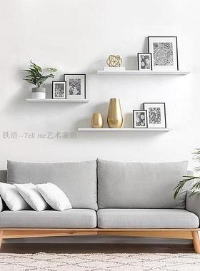 HEY墙上置物字架一隔板轻奢白色实木清小新电墙视壁挂式储物展示