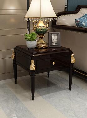 美式厅轻奢茶几电柜组合现式代简约视欧小户型实木客地柜CNL黑色