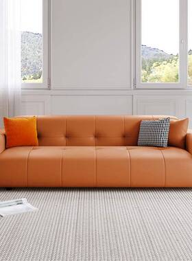 奶油风皮艺沙棉发ZG-73103双客厅简小约户型现代直排三人网红花糖