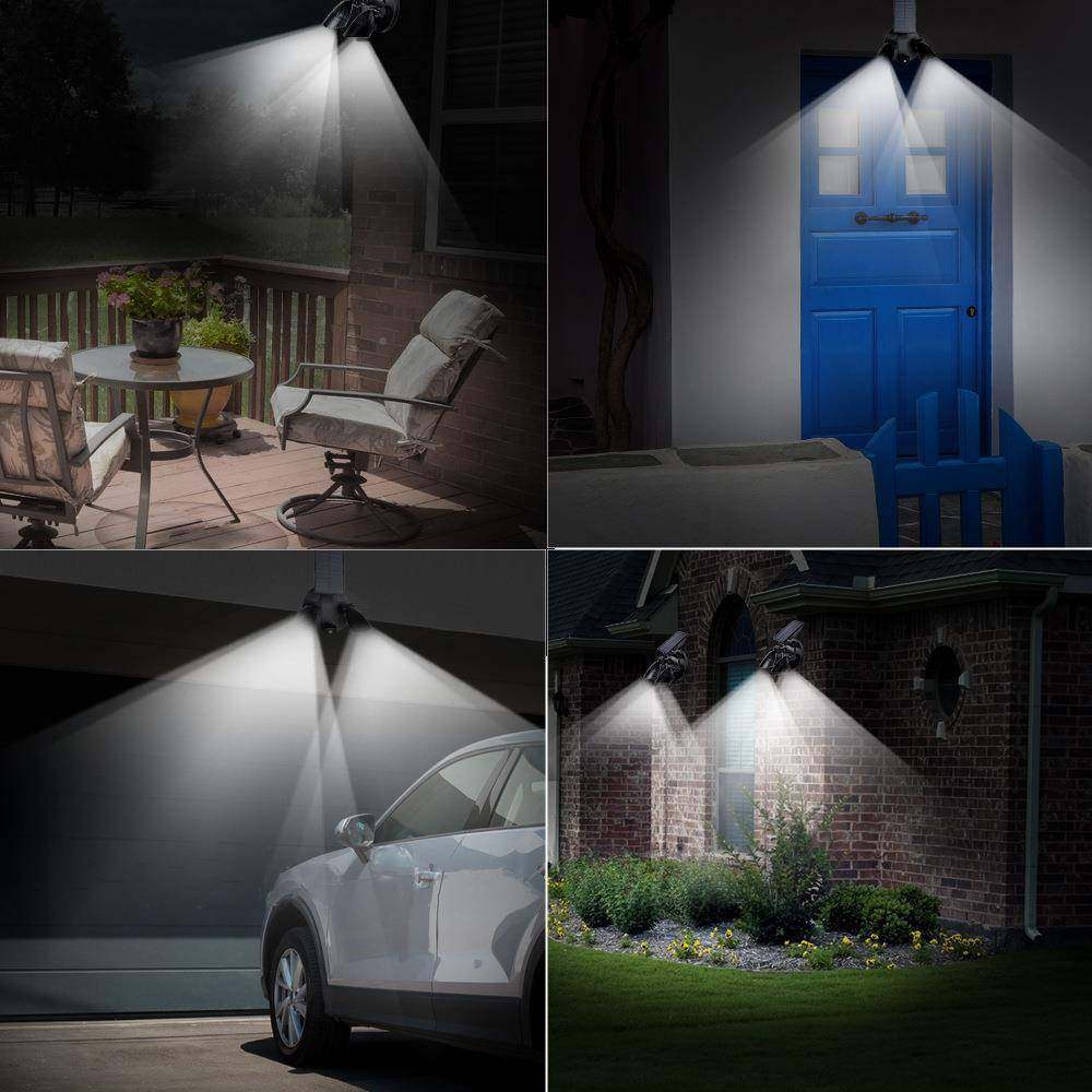 太太阳能庭阳能庭院灯壁户外爆亮双头灯一体路化灯人体感应太阳能