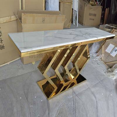 不锈钢轻KT021奢入户玄关桌靠关台简廊墙约酒店别墅走玄玄关桌子