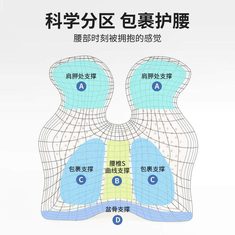 天然乳胶汽腰车靠办公室椅垫绑枕芯孕妇护腰靠枕带带厂MML背家直