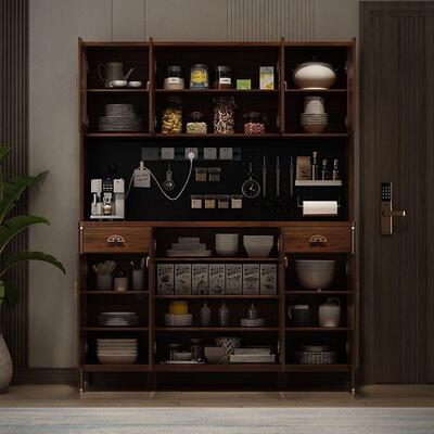 一CMR新中式餐边柜高柜体靠墙厨柜子储物柜客厅房收纳柜实木物框