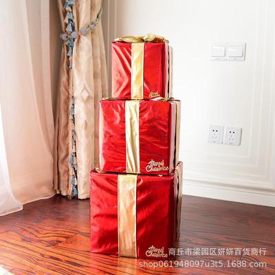 热卖圣件诞装节装饰礼包3套饰窗布橱置商场LWR活动红金圣诞树