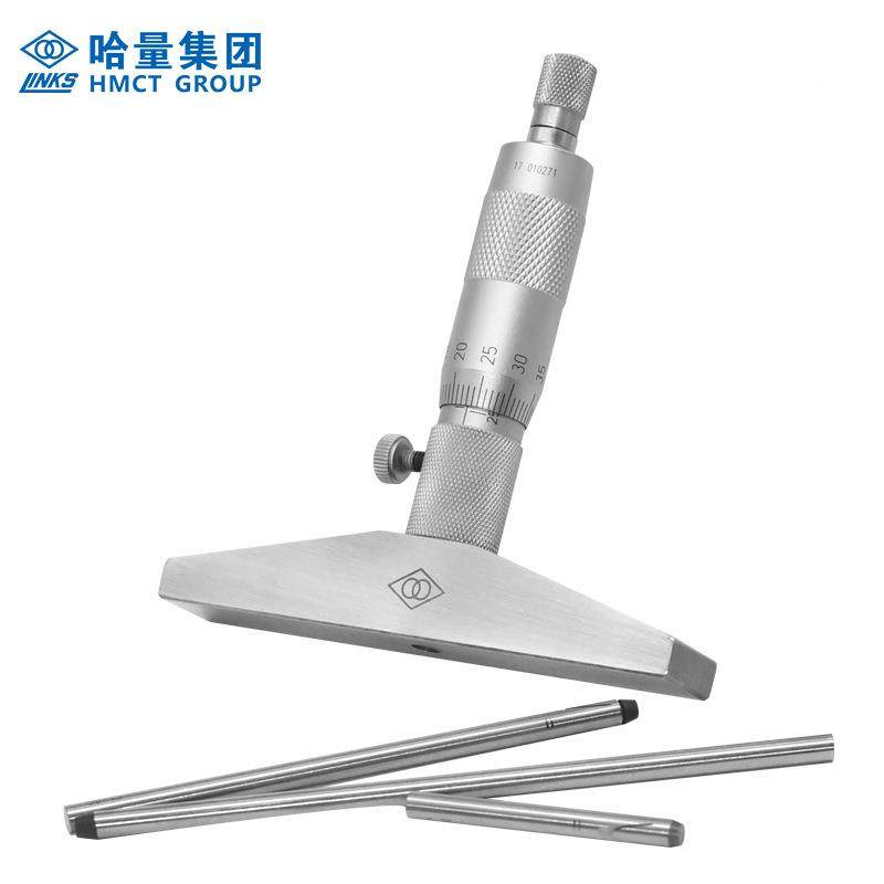 哈量深度千分尺0NJM-250100m成m.01量-青0海圆头孔深测量螺旋测微