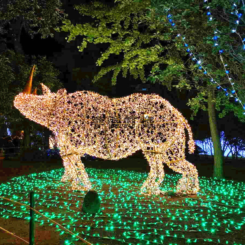LED12生肖牛动物造型灯户外卡通庭院园林景区发光恐龙雕塑草坪灯