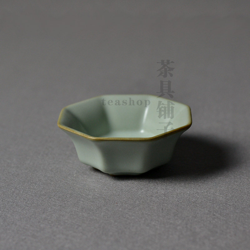 聚宝龙天青汝瓷茶具开片汝窑聚宝杯茶杯品茗杯个人杯主人杯茶器