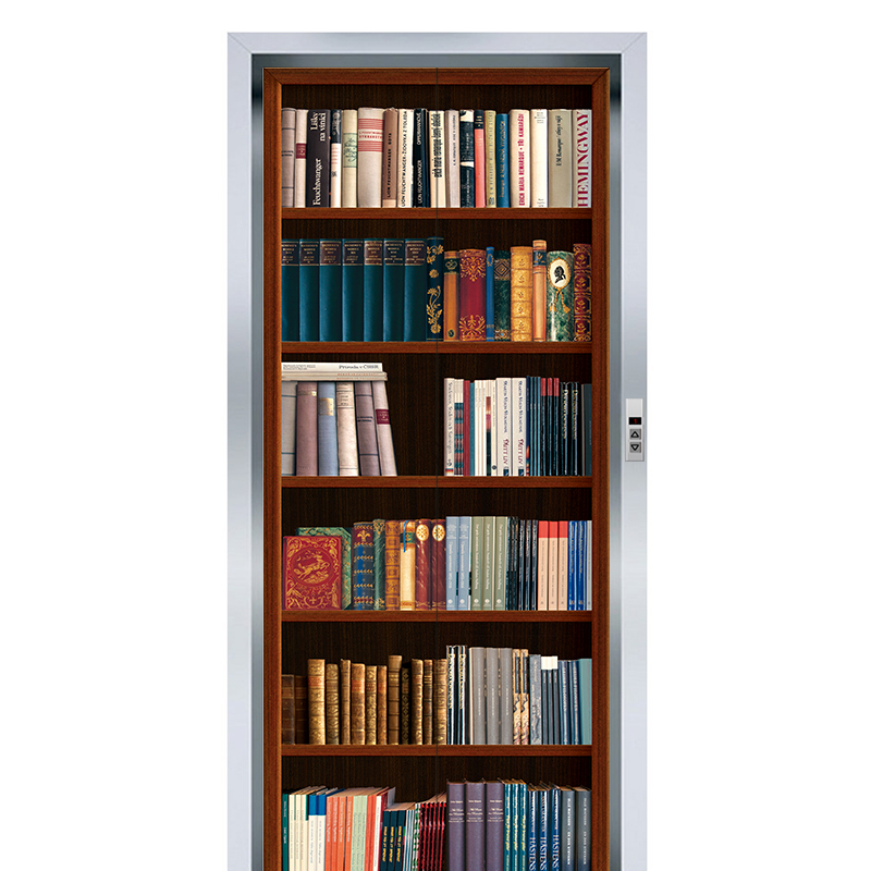 书架电梯贴纸一梯一户自粘可移除装饰整张贴纸创意防水房门遮挡