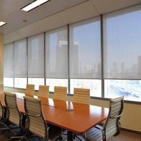 遮阳透景办公室窗帘卷拉式 半遮光阳台加厚阻燃防火卷帘卷轴升降
