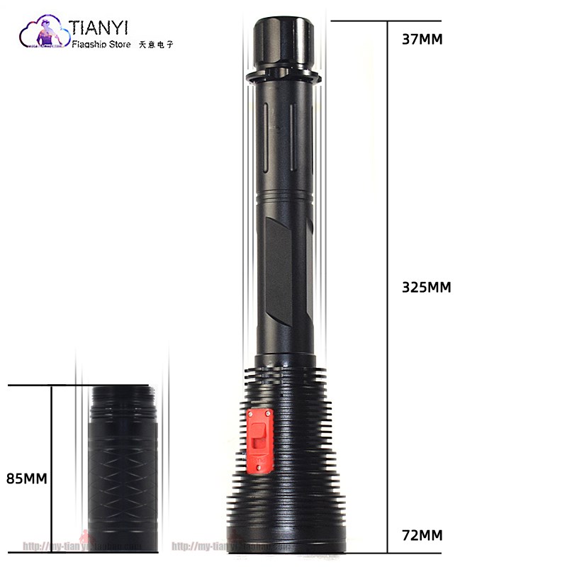 xP70大功率潜水手电超亮100流明强光电筒 赶海聚光探照防水LED