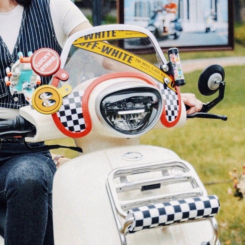 天飞仕适用于轻骑晓胜奥罗拉1改装挡风玻璃踏板前挡风复古风挡