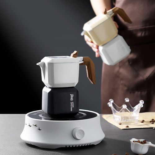 Bincoo摩卡壶双阀煮咖啡壶煮家用小型浓缩萃取意式咖啡机咖啡器具