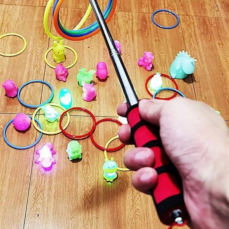 地摊夜市捡套工具拾取捡套圈圈竿钩子伸缩杆的子子棍圈子投掷塑料