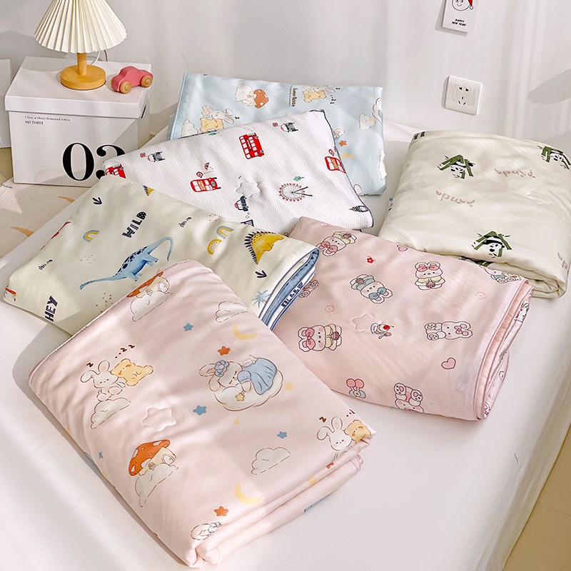 一乐 50支A类天丝儿童卡通印花夏被莱赛尔纤维大豆空调凉被可水洗