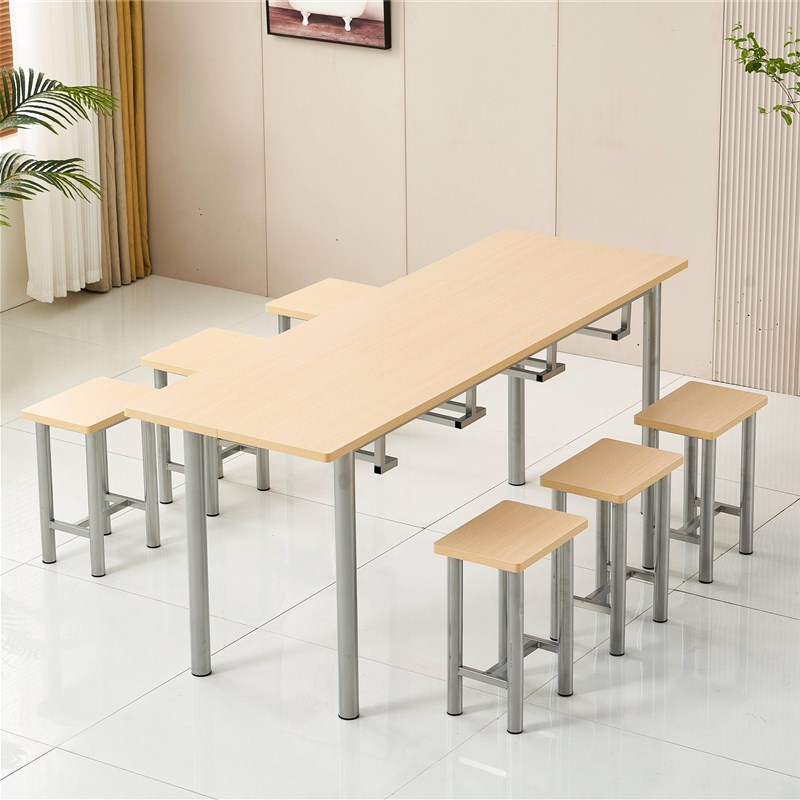 食堂餐桌椅组合餐桌学校饭堂员工餐厅小吃店4人6人8人位挂凳桌椅