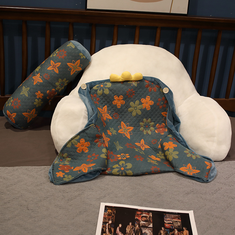 三层纱牀头靠垫软包护颈护腰靠枕大靠背沙发抱枕牀上宿舍看书枕头