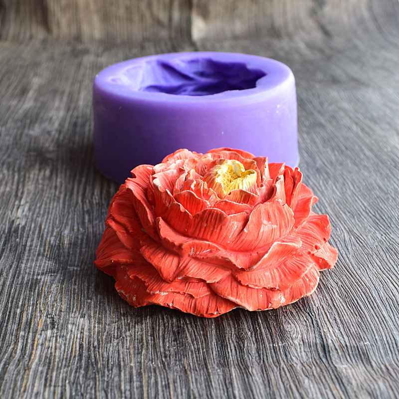 大号牡丹花硅胶模具 肥皂手工皂翻糖模具 蜡烛巧克力硅胶模111