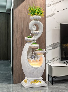 欧式喷泉家居客厅落地装饰大型招财流水循环水摆件办公室开业礼品