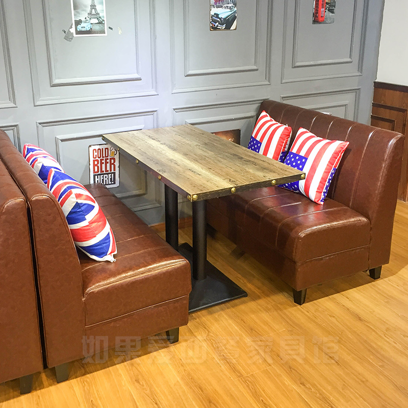 定制西餐厅咖啡厅沙发 甜品奶茶店休闲餐厅 现代酒吧沙发桌椅