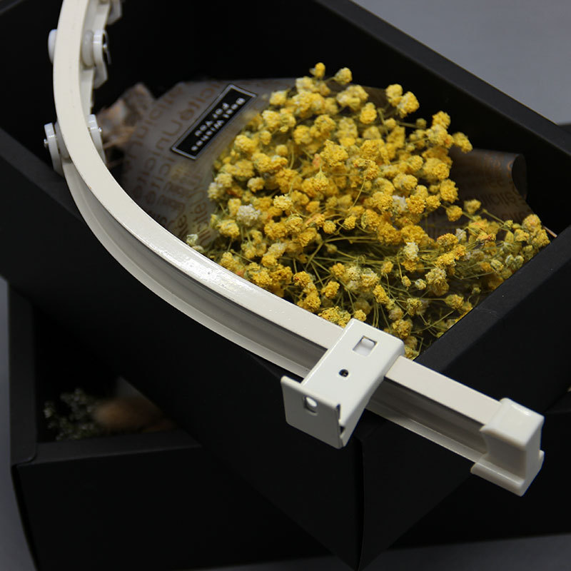 白色铝合金弯轨窗帘轨道 L型U型飘窗弧形轨道可弯曲单双窗帘杆