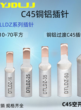 C45空开铜铝插针DTLDZ-10/16/25/35/50/70平方铜头铝过渡接线端子