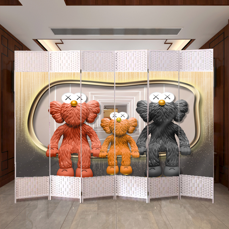 简约现代屏风隔断客厅卧室可折叠移动白色玄关办公入户门遮挡家用