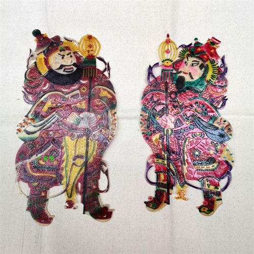 皮影工艺品门神装饰画整张牛皮子雕刻民俗传统文化秦叔宝/尉迟恭