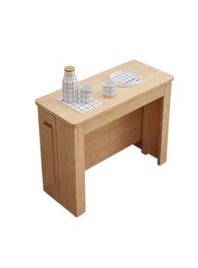 实木枫木皮叠小户型可移多动功能伸缩欧68692歺桌美简约家用折饭