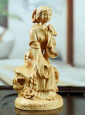 宝黄杨KUF木雕摆家居饰品工件品文玩藏品人物仕女艺红楼梦美女钗