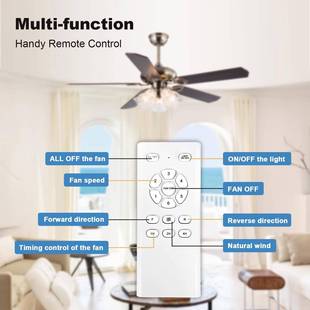 现豪华合板5胶叶片极22042737代伏直流电机吊扇,带发光二管灯和