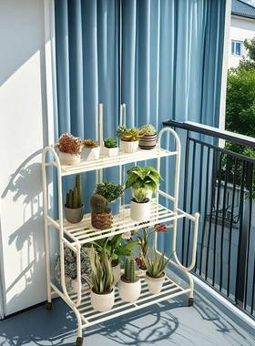 花架子客厅落式推车阳台置物架物53508动绿萝多肉植地摆放花盆架