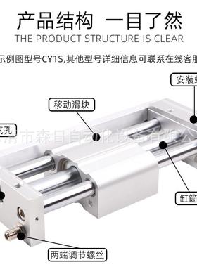 SM亚德客型CY1L无杆气带导杆RMTL48710/20/2/32-3缸00/500S磁偶MR